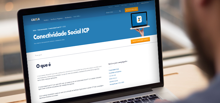 Acessando o site da Conectividade Social em um notebook | Quando a empresa é obrigada a acessar a Conectividade Social com o certificado digital?